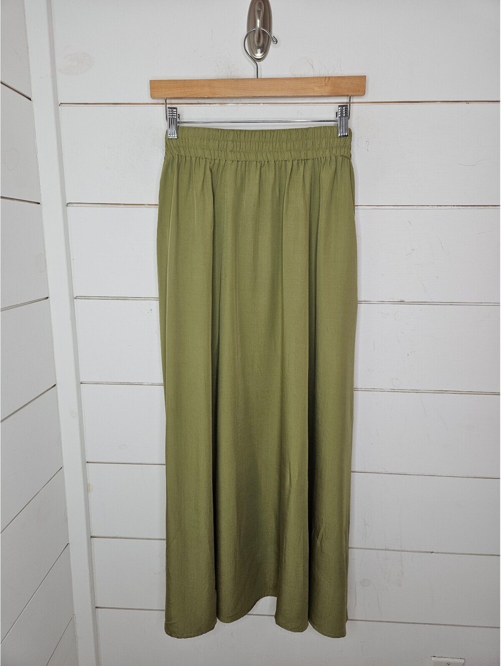 NWT Vintage 80s Cambridge Dry Goods medium green pull on maxi skirt. Classic!